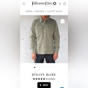 Freenote Cloth- Utility Woven button down shirt